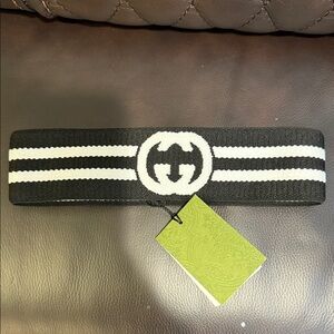 Gucci Monogram Jacquard Knit Logo Headband (Retro Athletic Street Icon)